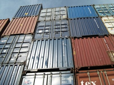Pile of containers