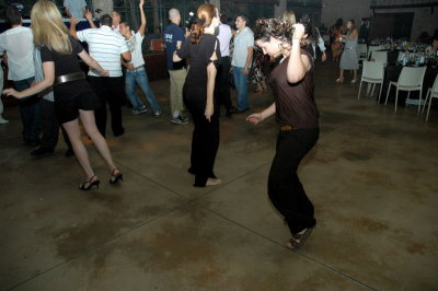 On the dance floor