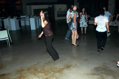 On the dance floor