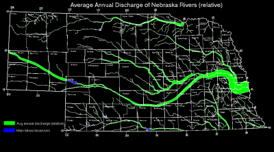 Relative Discharges of Nebraska Rivers
