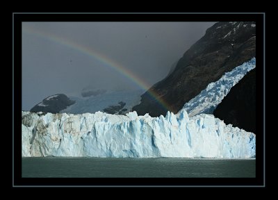Rainbow over Spegazzini Glacier