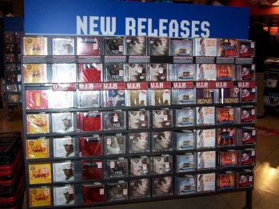 Inside the Virgin Megastore:
Here & Now on the day of its release
on the first rack of New Releases as 
soon as you walk in.  WAY TO GO!!