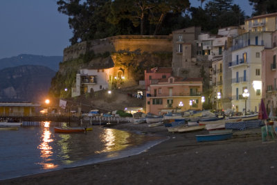 Sorrento fishing village at night