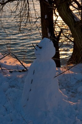 Snowman At The River