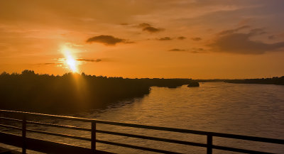 River In Glowing Sun