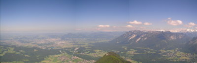 panoramic view of Salzburg and Untersberg from atop the Hochstaufen