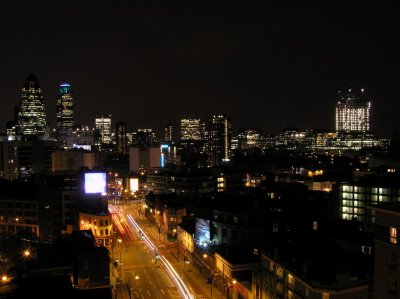 London by night from the rooftop of Jakobs appartment