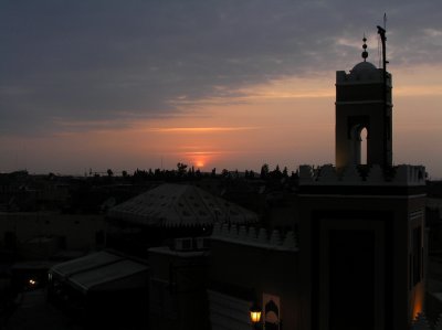 sunset from restaurant Chez Chegrouni