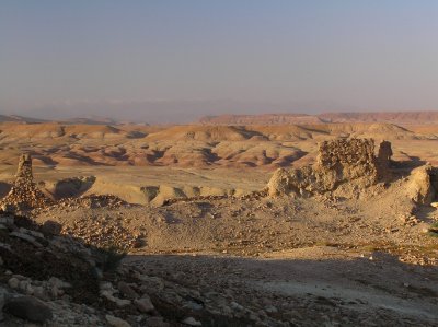 rough landscape seen from above Ait Benhaddou
