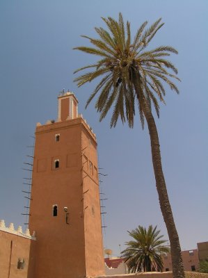Minarett of the Grande Mosquée in Tiznit