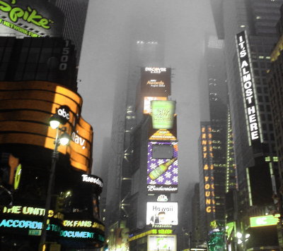 foggy time square