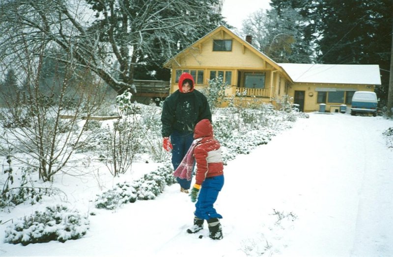 Kelly and Skyler in the snow  1992