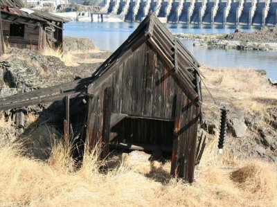 The Dalles dam in the background.