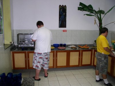 The breakfast bar in the hotel - very sparse.
