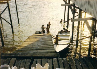 Kids skinny dipping in Jari river.