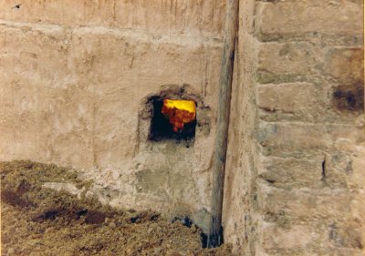 It takes 9 days of burning slowly to make the wood into charcoal.