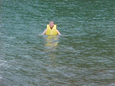 Sky swim...note the life vest