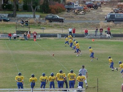 The Blue Devels Kick off (thats Skyler)