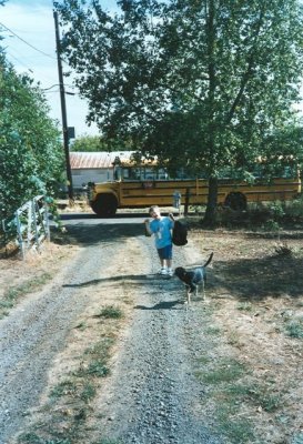 Skyler home from 1st day of 1st grade  '94
