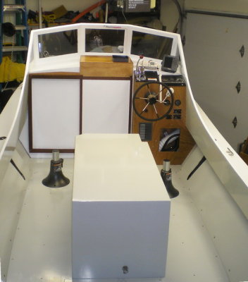 Cockpit painted and assembled, Pedestals later removed.