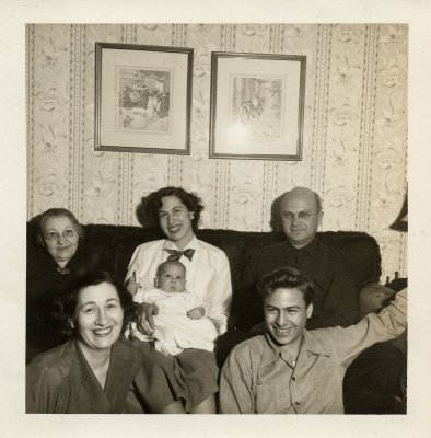 December 1948 Gr. Rosenberg, Ruth, Judy, Larry, Vic, Al.jpg