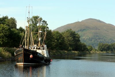 Trawler on Corpach reach, Caledonian Canal
