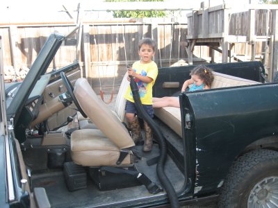 Helping vacuum the Scout