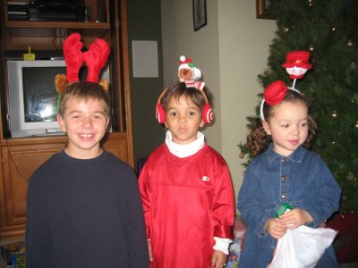 Jacob, Cooper and Leila with their ears from Grama Z.