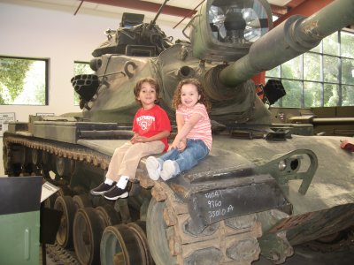 Cooper and Leila on an M60A1