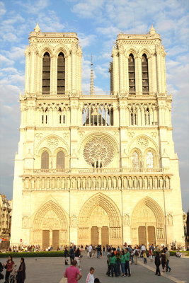 Notre Dame in golden evening sun