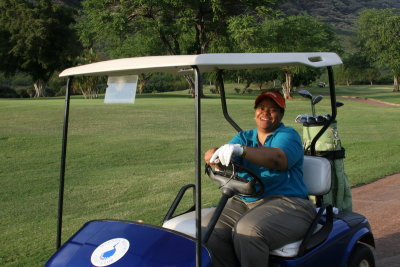 Makaha Resort - Carla in her cart