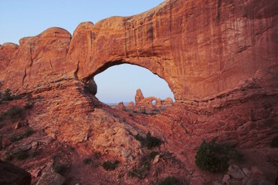 Turret Arch at Sunrise; as seen through The Windows