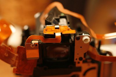 Area around viewfinder (with wires).