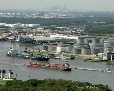 Houston ship channel with skykine