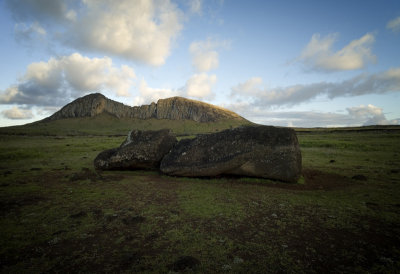 Fallen moai, Ahu Tongariki.