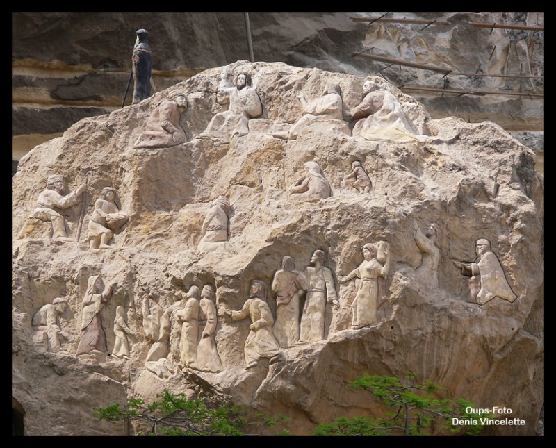 Sculpture on the rock. Handmade job !