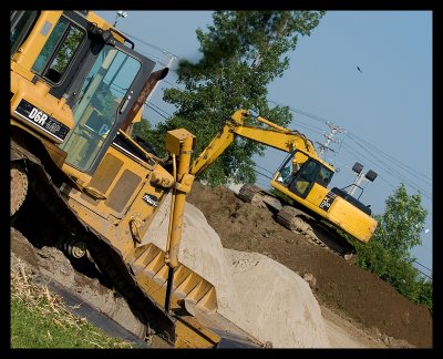 Just one bull and one excavator for the job !