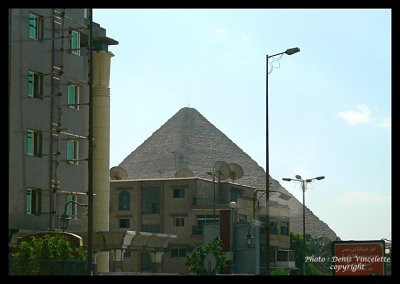 Pyramids ( Gizeh) are visible from far away in the City of Cairo !