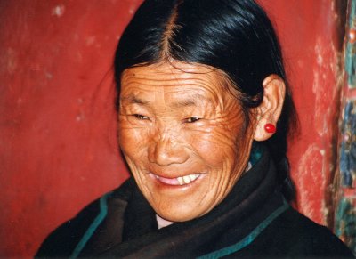 Mother of monk at Drepung