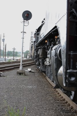 Maybe I am standing too close to the tracks. Side view of UP 844 at Vancouver.