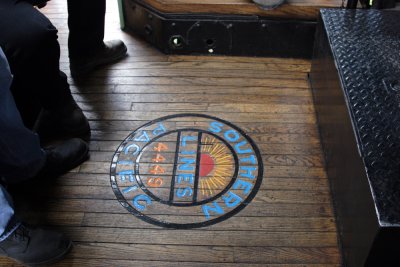 Hardwood floor in the cab of the SP4449