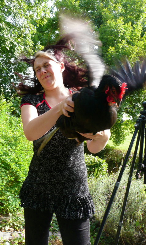 Rock doesnt want her photo taken!!