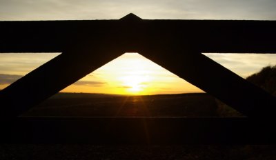 Sunset through the gate