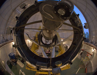Fisheye view to the primary mirror