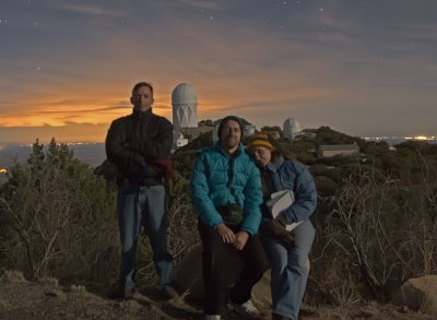 Jeff, Tom & Jenn scope carousing by the light of the Moon