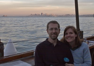 Tom & Jenn--little island is Alcatraz, San Francisco behind us