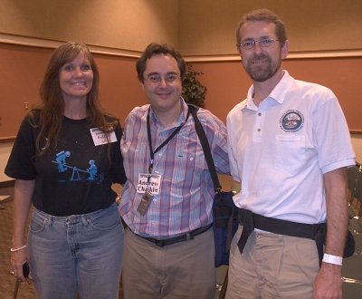 Jenn and Tom with Andy Chaikin, author of A Man on the Moon