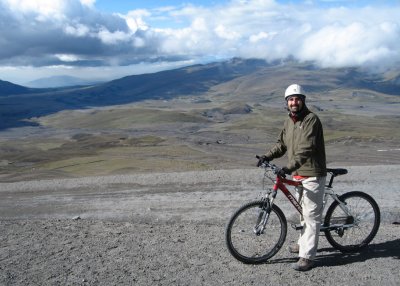 Mountain biking at 14,700 ft.