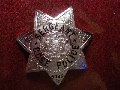 1980's obsolete CCSF Sergeant Badge