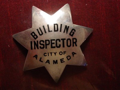 sterling Building Inspector badge rare